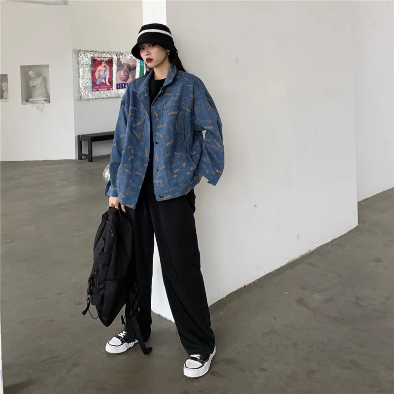 Джинсовая куртка-карго Женская Осенняя Новинка ins Harajuku уличная винтажная шикарная Свободная Повседневная Женская корейская модная короткая куртка в стиле хип-хоп
