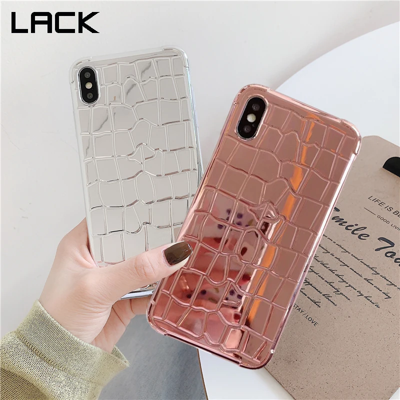 

LACK Geometric Electroplated Mirror Cases For iphone 8 Plus Fashion irregular grain Back Cover For iphone X XS Max XR 6 6S 7