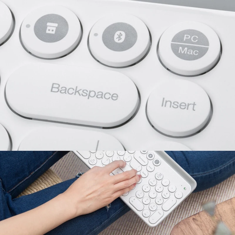 Bluetooth Двухрежимная клавиатура Mwbk01 104-Key 2,4 ГГц мультисистемная совместимая Беспроводная портативная клавиатура