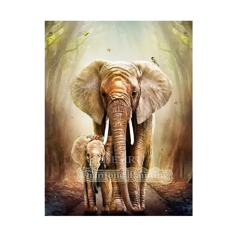 

Desire Elephant Mum Love 5D DIY Diamond Painting Cross Stitch Diamond Embroidery Needlework Full Square Drill Home Decor PT3828