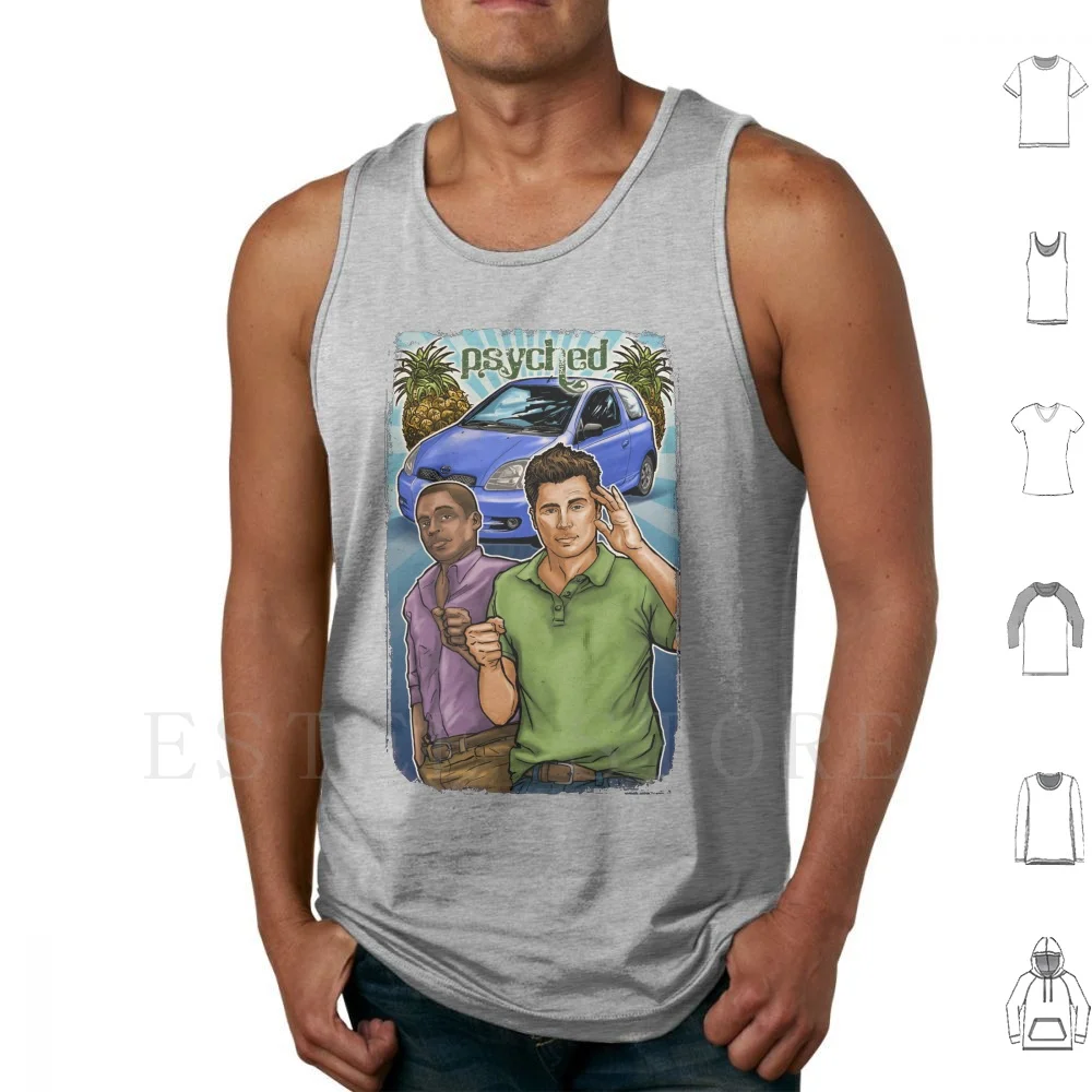 

Psyched Tank Tops Vest Psych Shawn Spencer Burton Guster Dule Hill James Roday Scullin