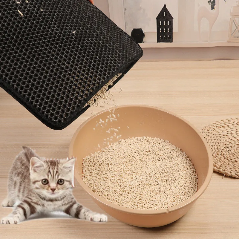 Водонепроницаемый коврик для кошачьего туалета EVA двухслойный прочный