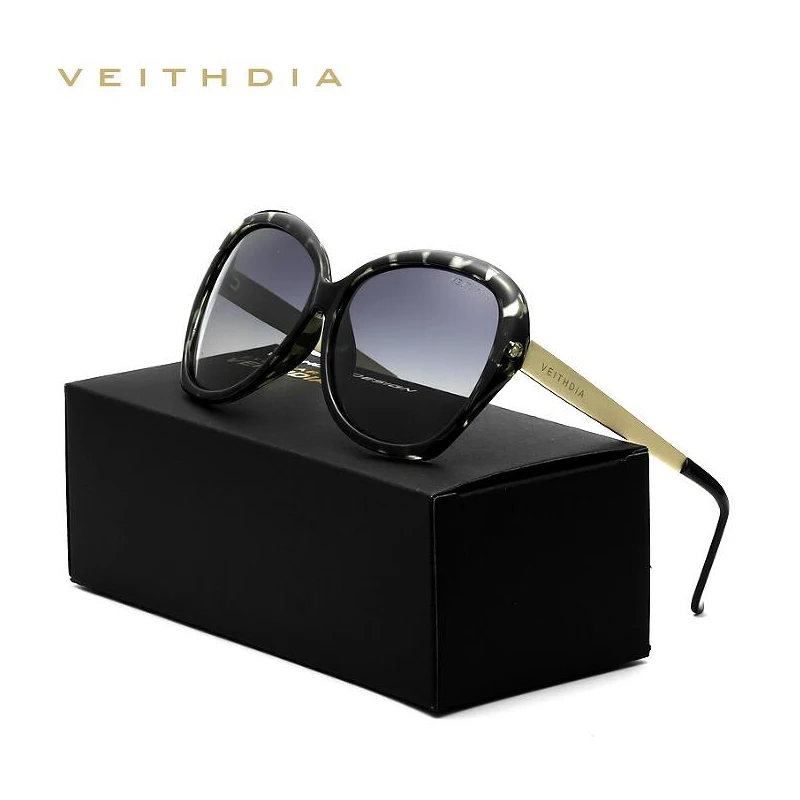 Женские солнцезащитные очки VEITHDIA роскошные дизайнерские из пластика TR90 с