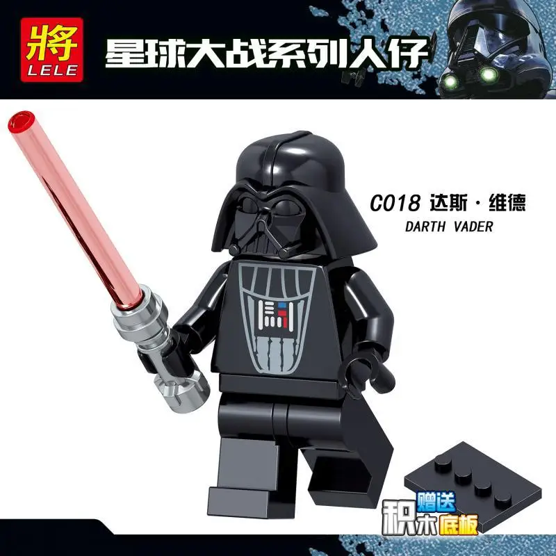 Star Wars Figures Clone Trooper Han Solo Luke Leia Maz Anakin Darth Vader Yoda Obi Wan Figure Building Blocks Toys for Children - Цвет: C018