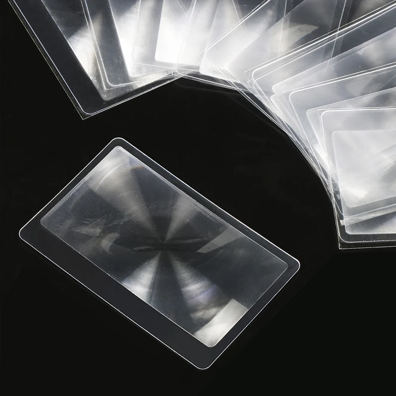 Magnifiers Credit Card Shape 3X Transparent Magnification Magnifying Fresnel LENS Made of Plastics 10pcs magnifying glass