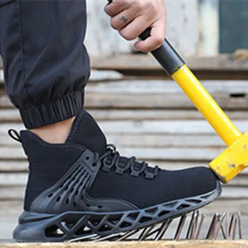 

Winter Men's Outdoor Steel Toe Anti Smashing Protective Work Shoes Boots Men/Women Puncture Proof Safety Shoes Anti-slip