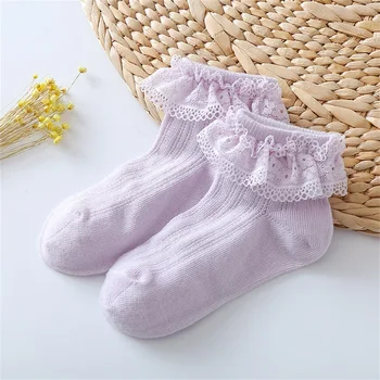 

Infant Baby Girl Kids Princess Bowknot Sock Socks Cotton Lace Breathable TUTU Socks Frilly Ankle Socks