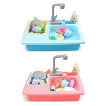 

1 Set Simulated Electric Dishwash Toy Kitchen Sink Heat Sensitive Kits for Kids Children Pretend Play House Toys