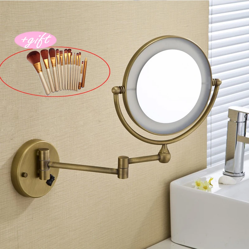 Светодиодный светильник 8 дюймов настенное круглое увеличительное зеркало 3x