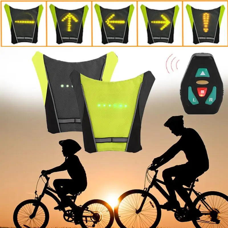 

Portable Riding Backpack Pendant Steering Light Backpack Lithium Battery LED Glowing Motion Warning LED Riding Vest Practical
