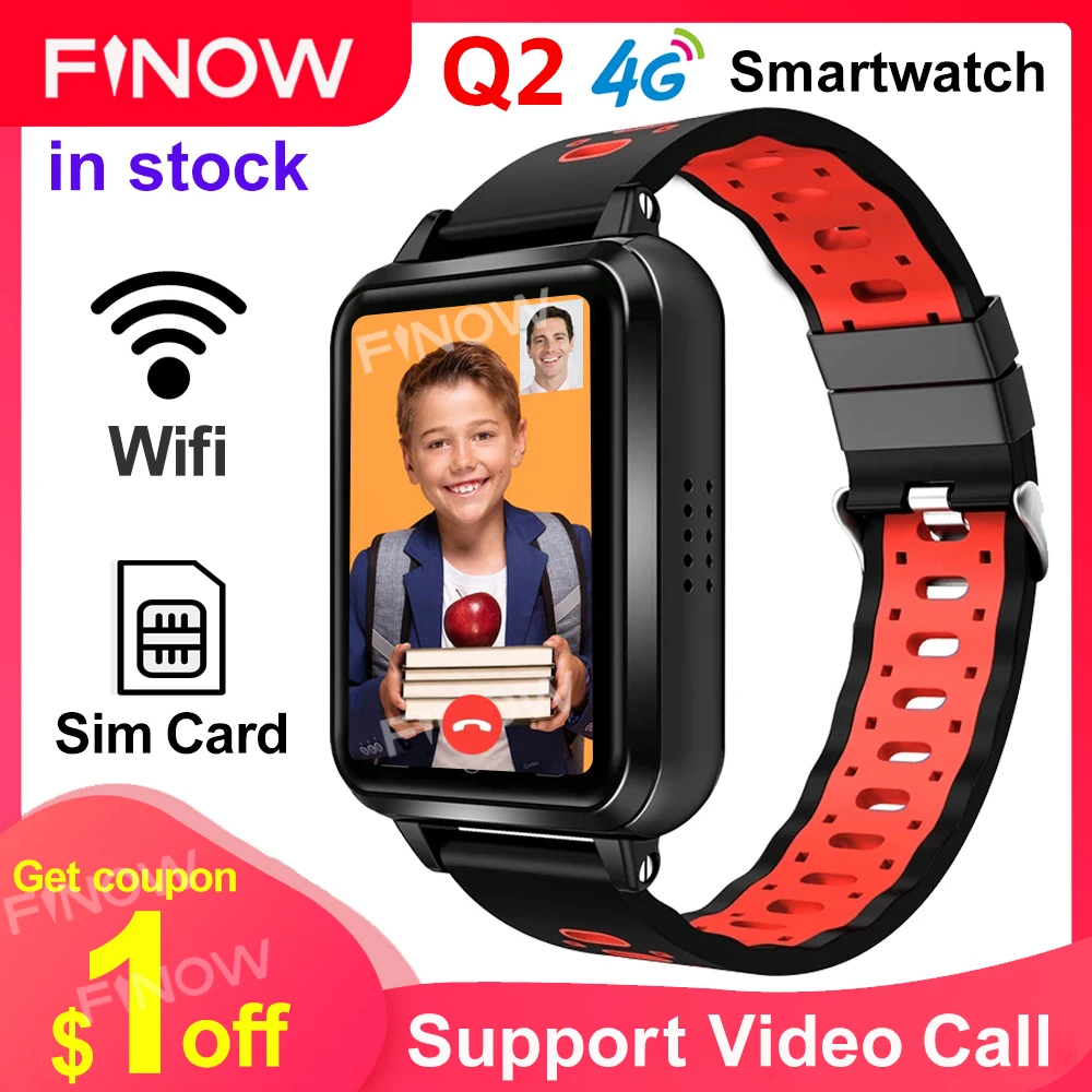 SUPER DEALS! Finow Q1 Pro Kids Smartwatch 4G SOS Android Phone With Sim Card GPS Wifi Camera Smart Watch Video Call Record Reloj Inteligente
