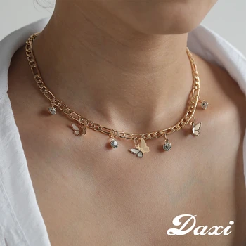 

DAXI Gold Butterfly Chain Necklaces Pendant Necklace For Women Bohemian Chains Butterfly Choker Necklace Womens Jewelry Gifts
