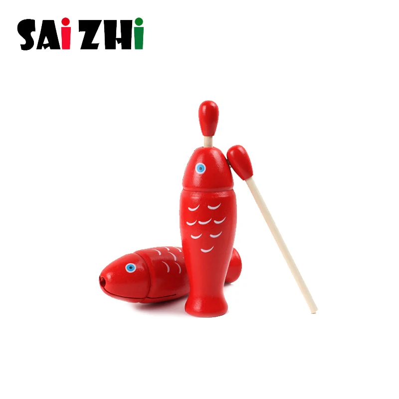 Saizhi Музыкальные инструменты для детей ксилофон детская деревянная рыба ударный игрушечный инструмент для детей дошкольного возраста музыкальная игрушка