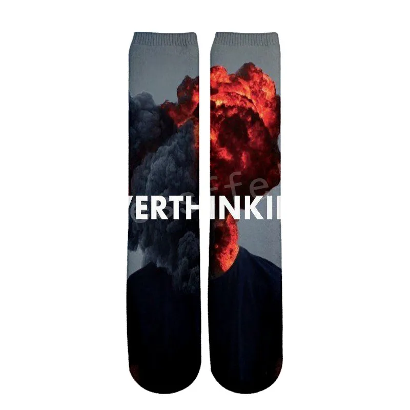 Tessffel Shock Explosion Art красочные новые модные повседневные Harajuku унисекс 3DPrint для мальчиков/девочек/мужчин/женщин лодыжки Длинные носки стиль-1 - Цвет: Like pic