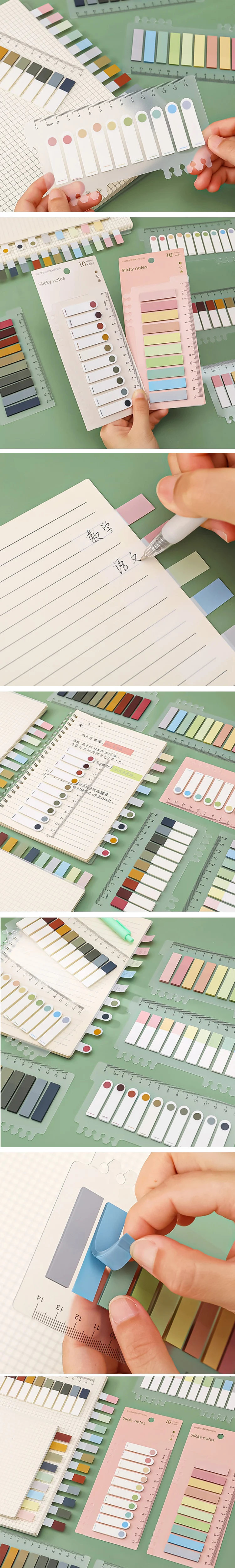 200 Sheets Retro Morandi Index Memo Pad Posted It Sticky Notes Paper Sticker Notepad Bookmark School Supplies Kawaii Stationery