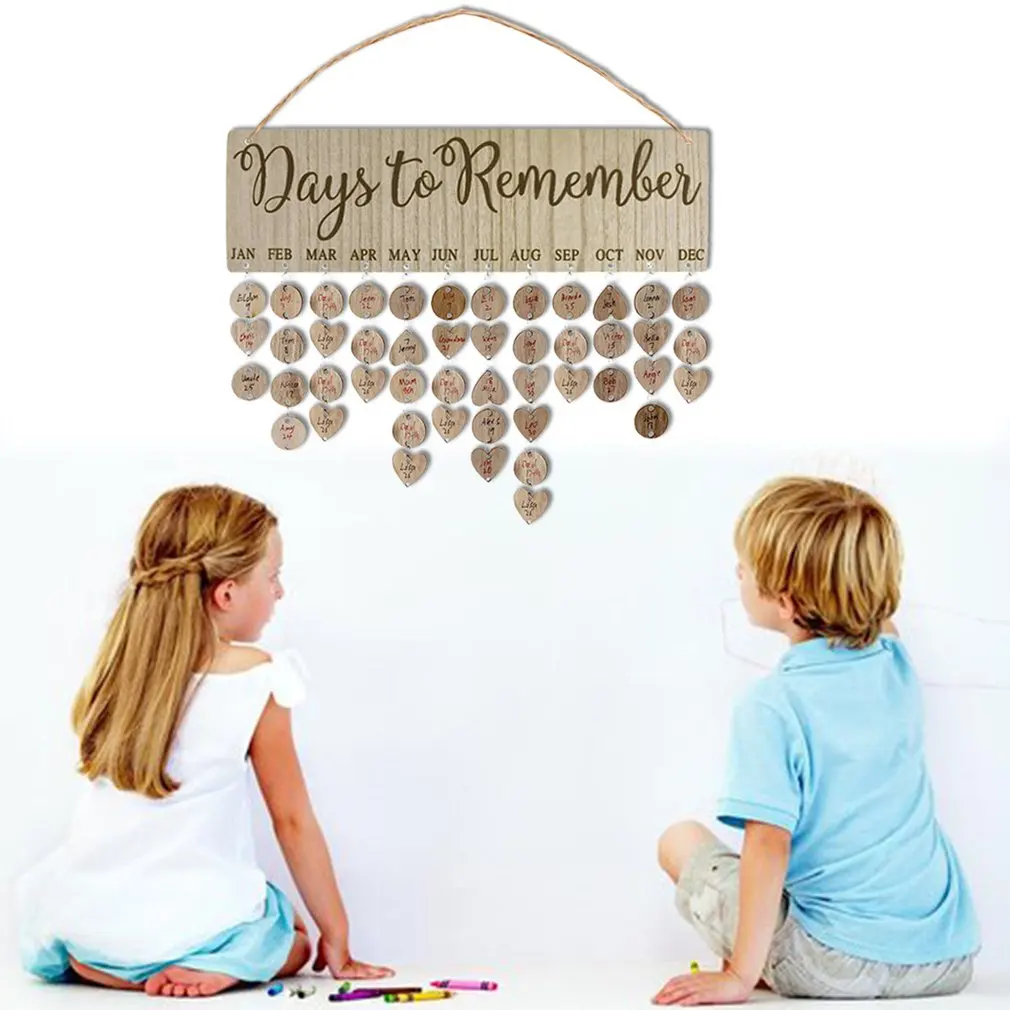 

Wooden Calendar Listing Birthday Party Party Home Decoration Pendant Creative Handmade Calendar Crafts Hanging Pendant