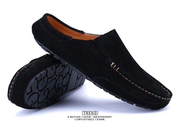 Man Summer Fashion Pig Skin Casual Half Shoe Male Breathable Soft Backless Half Loafers Hombre Open Back Leather Comfy Mocassins