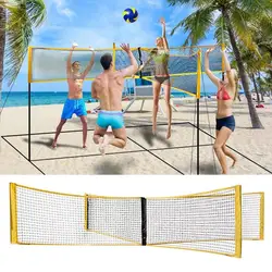 Portable Training Beach Volleyball Net Cross Shaped Sports Equipment Durable Folding Indoor Outdoor Team Game Adjustable Height