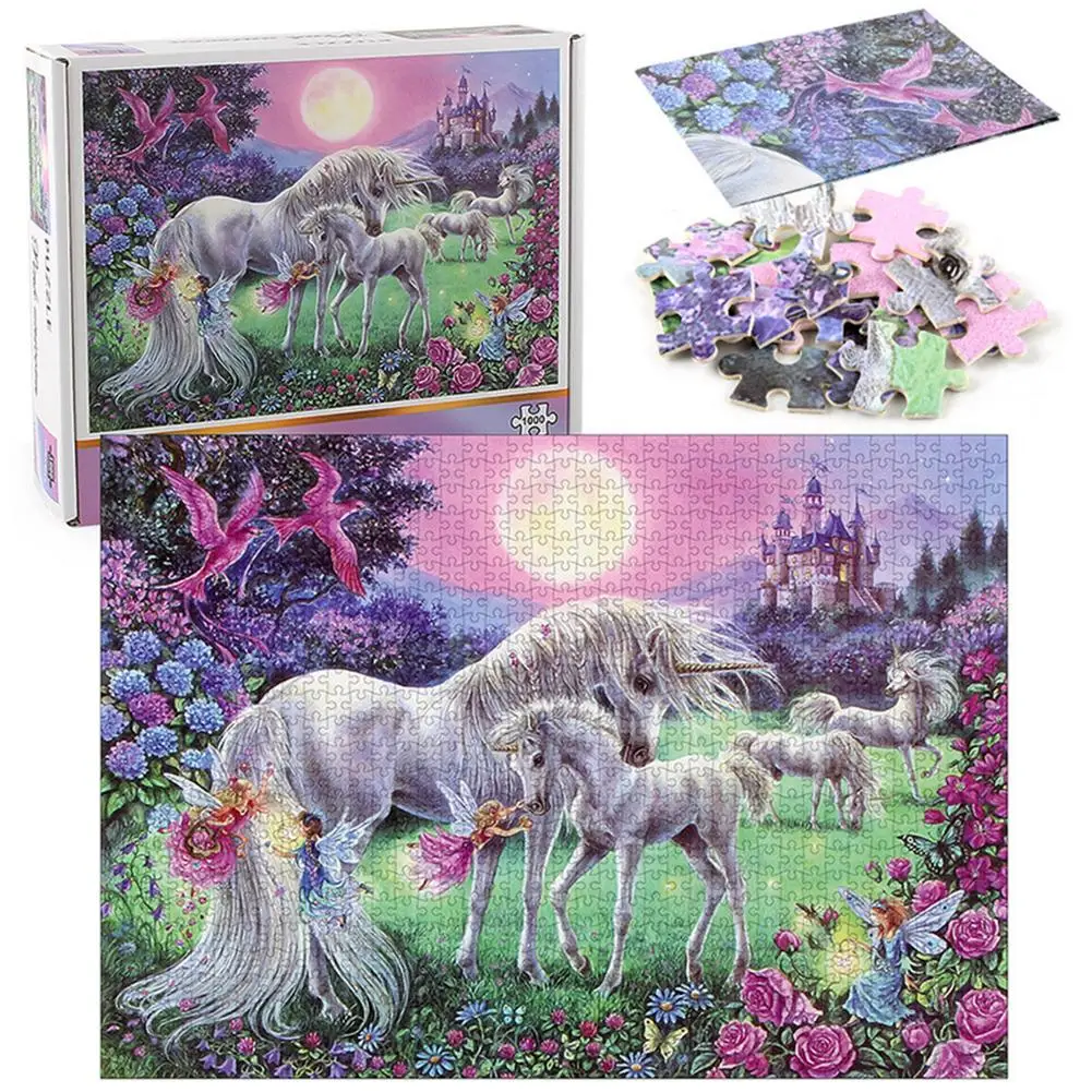 Jigsaw Puzzles 1000 Pieces Unicorn Puzzle Jigsaw Parper Puzzle Adults