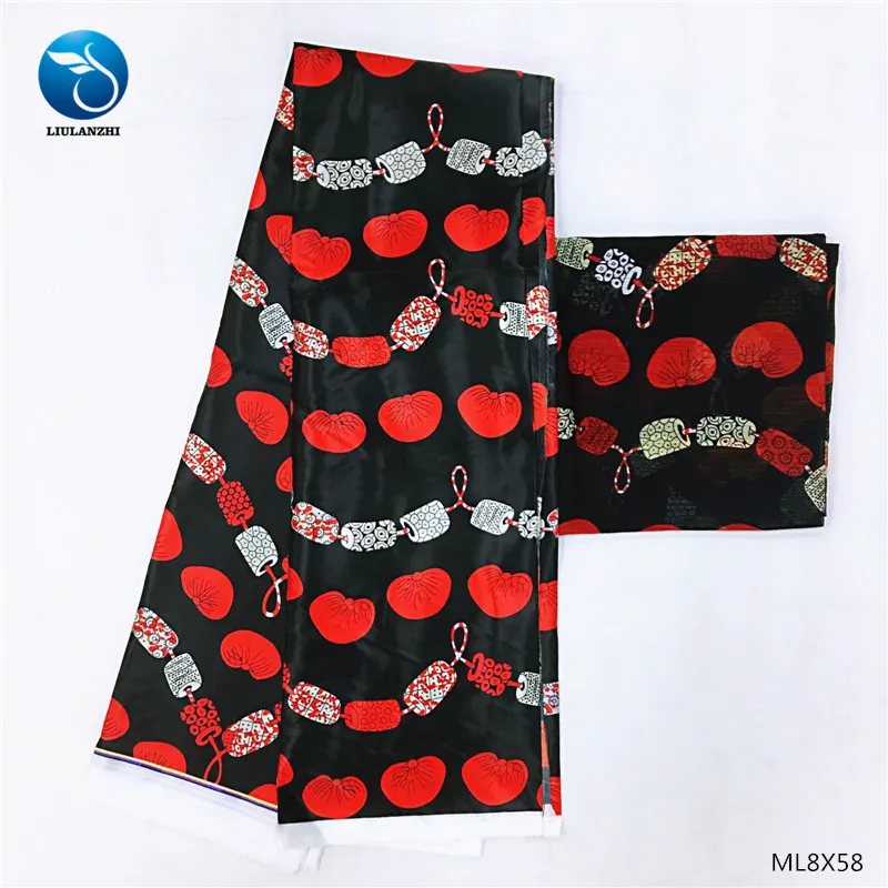 LIULANZHI шелковые восковые ткани в африканском стиле новые Полиэстеровые нигерийские атласные ткани атласные принты ткани для dess 4+ 2 ярдов ML8X