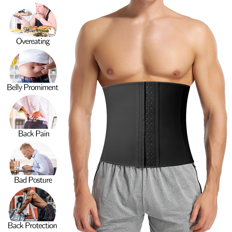 Для мужчин латексный утягивающий корсет Overbust Корсеты с 7 Сталь костей