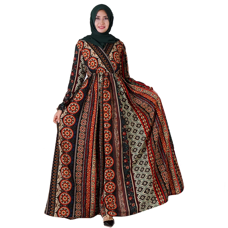 Abaya Дубай Кафтан Макси арабский мусульманское платье для женщин хиджаб