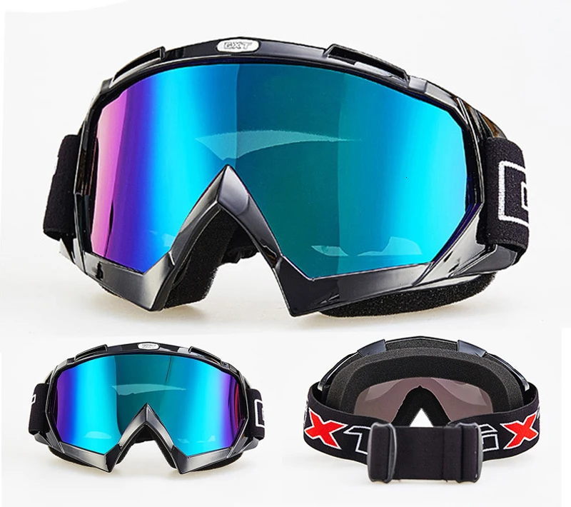 GXT Multi Lens Snowmobile Ski Goggles Sunglasses UV 400 Snowboard Skiing Glasses Windproof Motocross Mask Helmet off road myopic