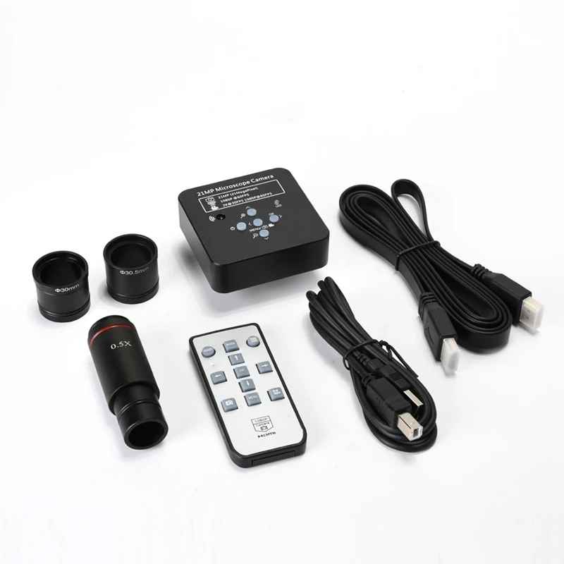 ABHU-2K 21MP 1080P 60FPS HDMI USB электронный промышленный микроскоп камера 0.5X адаптер для окуляра 30 мм/30,5 м кольцо для телефона PCB Re