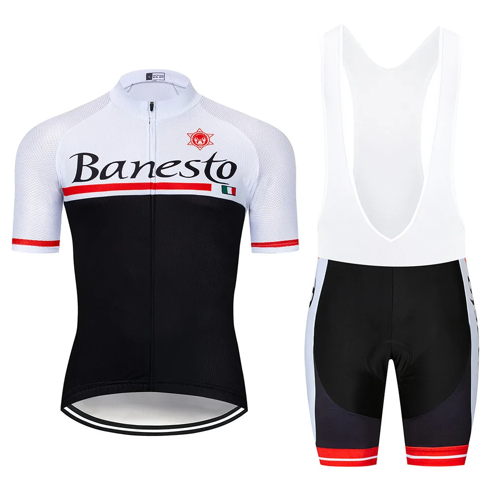 

Banesto 2020 Pro Team Cycling Jersey 9D Bib Set MTB Uniform Bike Clothes Quick Dry Bicycle Wear Clothes Mens Short maillot