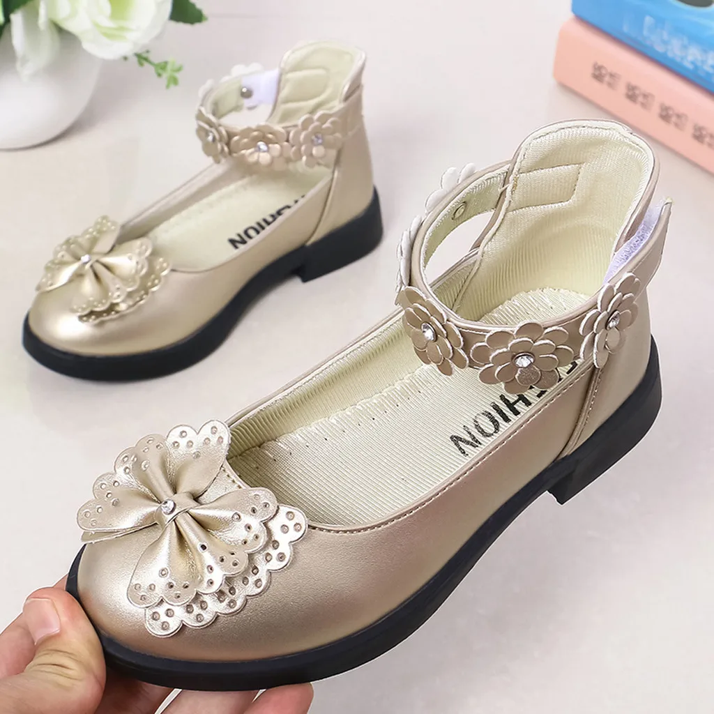 Детская обувь для маленьких девочек с цветочным принтом и бантом; обувь для принцессы сандалии на застежке-липучке; однотонная резиновая обувь для маленьких девочек