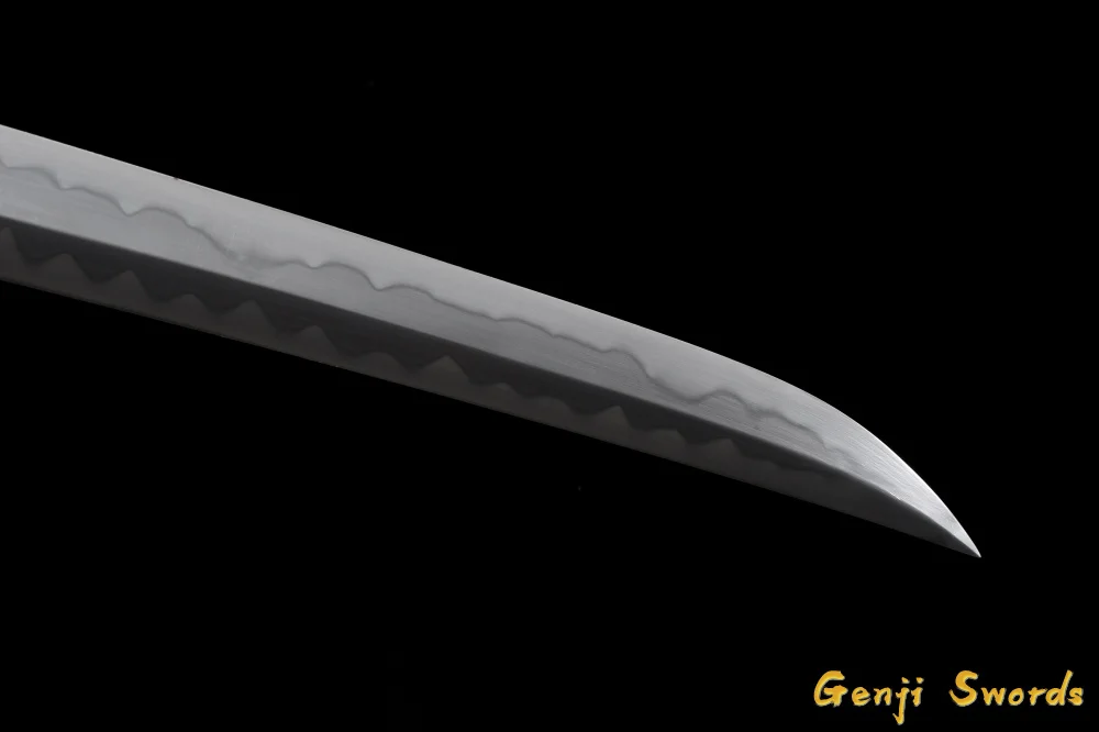 Handmade Short Katana Japanese Tanto Double Edge Samurai Sword Sharp Blade 1095 High Carbon Steel Clay-Tempered
