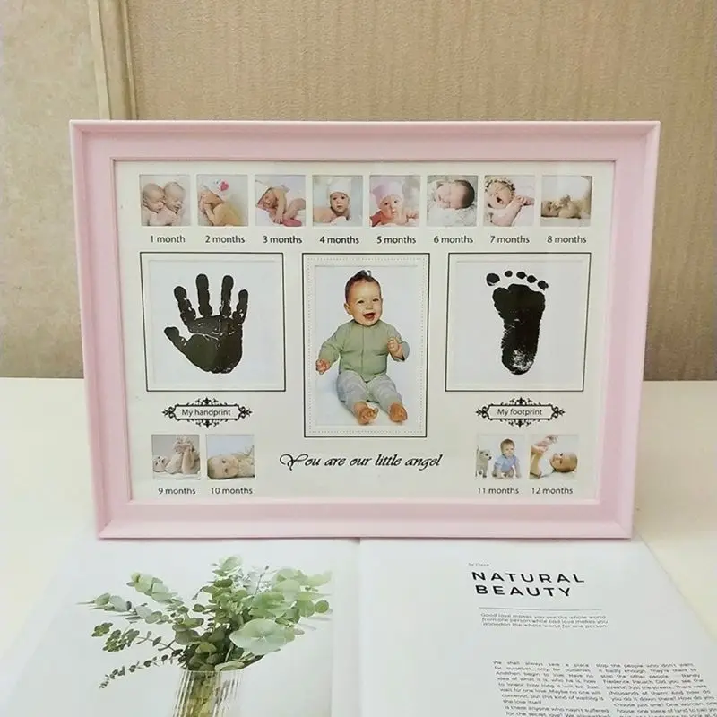 Best Seller Baby Handprint Footprint Photo Frame with Stamp Ink Newborn