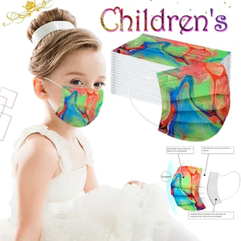

Three-layer Facemask Disposable Children's Tie-dye Mask Protective Mouth and Nose Cover Face Mask 3ply Ear Loop Mondmasker