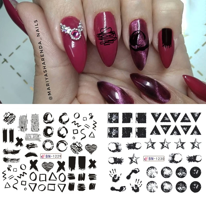 

1pc Nail Sticker Flower Water Slider Leopard Design Owl Animals Car Graffiti Nail Art Transfer Decals Manicure Wraps Foils Tool