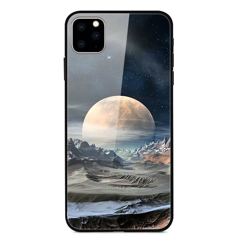 Для iPhone 11 Pro Max, чехол из закаленного стекла, планета космос, чехол из стекла для iPhone 11 11Pro Pro, максимальный чехол, оболочка