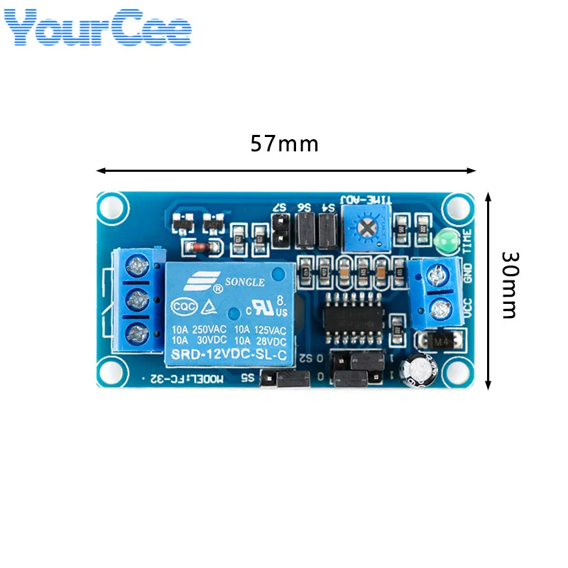 Modulo Relè Timer 12V DC – Ritardo Accensione/spegnimento – Interruttore Programmabile