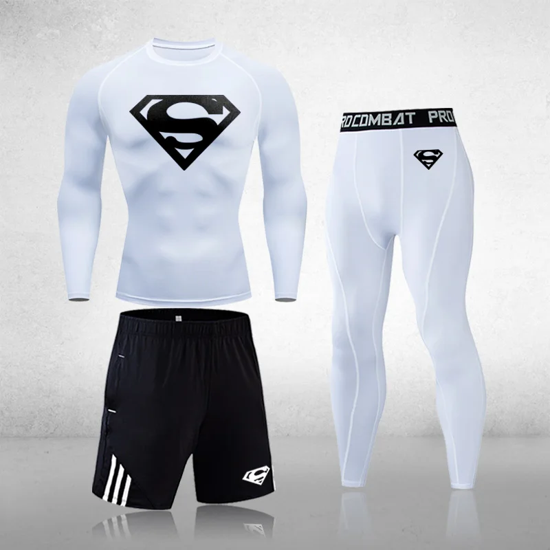 

Thermal Underwear Sports Suit Men's Fitness Quick-Drying Compression Long Johns Leggings Superman Base Layer Sport Track Suit