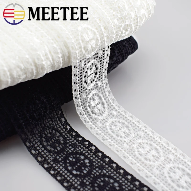 Meetee 10Yards 34mm Nylon Cotton Elastic Band Lace Webbbing DIY Garment Sewing Accessories Home Textile Children's Hair Material | Дом и