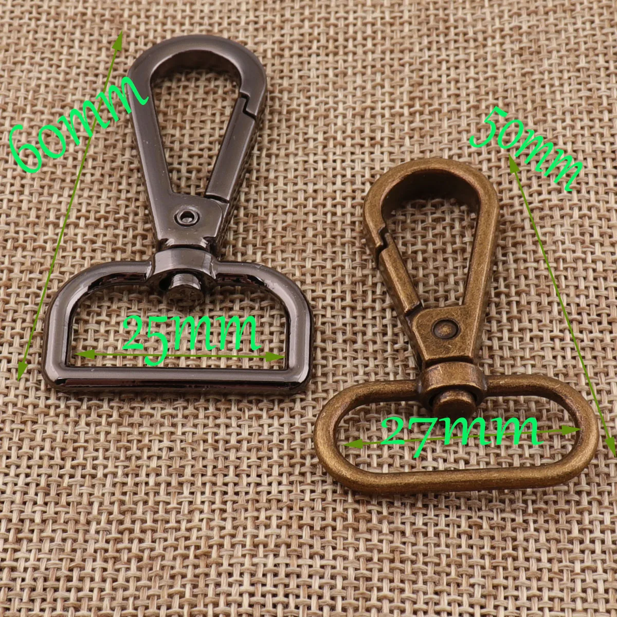 8 Pcs 25mm Lobster Swivel Clasps Trigger Clips Antique Bronze Gunmetal