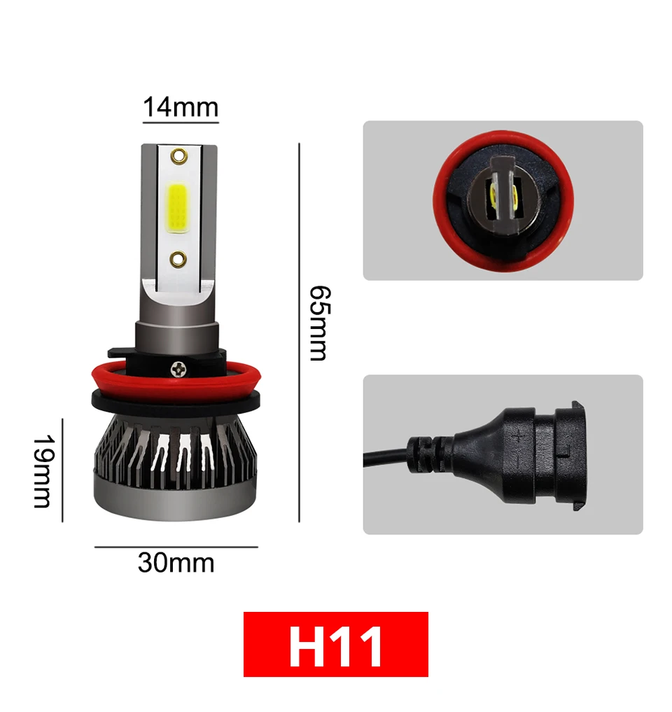 Светодиодный H7 H4 H1 H11 H8 Автомобильная Лампа 6000K лампа 9005 9006 HB3 HB4 12V 24V K Серия COB/1860 чип люсис привело Para Авто ампулы светодиодный Voiture