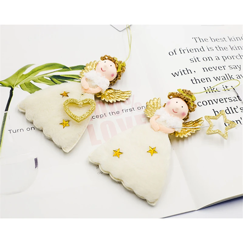 5 2020 Christmas Decoration for Home Toy Ornaments Angel Plush Doll Fairy Closet Pendants Christmas Tree Decoration 2PCS