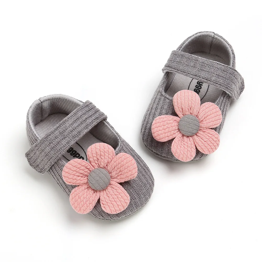 Обувь для новорожденных девочек; милый розовый бант; трикотажная ткань с хлопковой подошвой; мягкая обувь для малышей; обувь для малышей