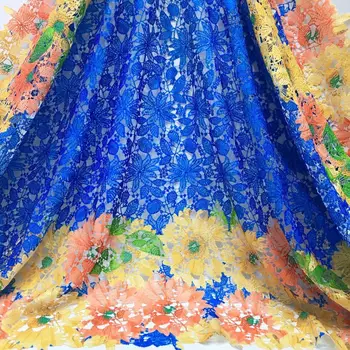 

Very soft Blue printing Latest African Cord Lace Fabrics High Quality 2019 Nigerian Lace Fabric For Wedding African Lace Fabric