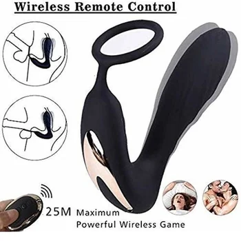 Wireless Remote Control Butt Plug With Ring Silicone Male Prostate Massager Anal Vibrator 10 Speed Adult Sex Toys For Men Women 5