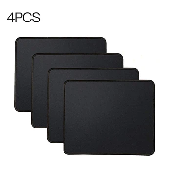 

4pcs Rubber Mouse Pad Stitched Edge Mouse Mat Non-Slip Base for Laptop Computer