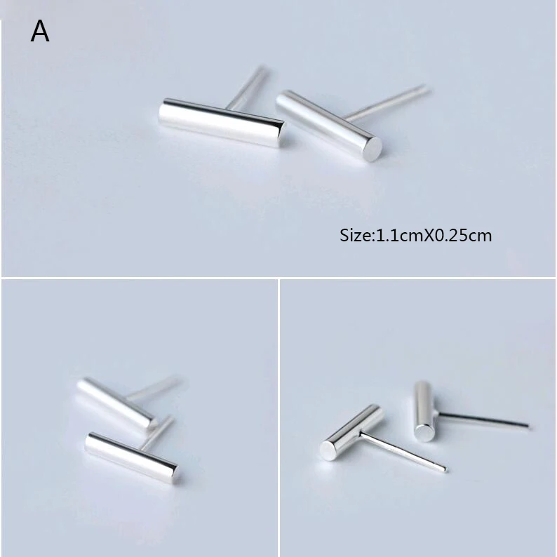 1Pair A Trusta, 1 пара, 925 пробы, серебряные ювелирные серьги-гвоздики, круглая квадратная ручка, серьги, классный подарок для девушек-подростков DA05 - Окраска металла: 1Pair A