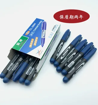 

Quick-Dry Type Single-head Marker Pen Oily Mark Pen Does Not Fade Marking Pen Threaded Writing Smooth Waterproof Red and Blue Bl