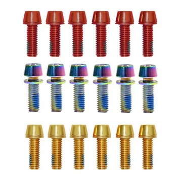 

6PCS Bicycle Handlebar Stem Colored M6 * 18mm Screws Bolts Alloy Steel Cycling Stem Fixing Screws Replacement