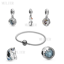 Осень, новинка, S925 Стерлинговое Серебро, нежный браслет из бисера с ПАВЕ, серия ледяных романтических подвесок, оригинальные женские ювелирные изделия, подарки