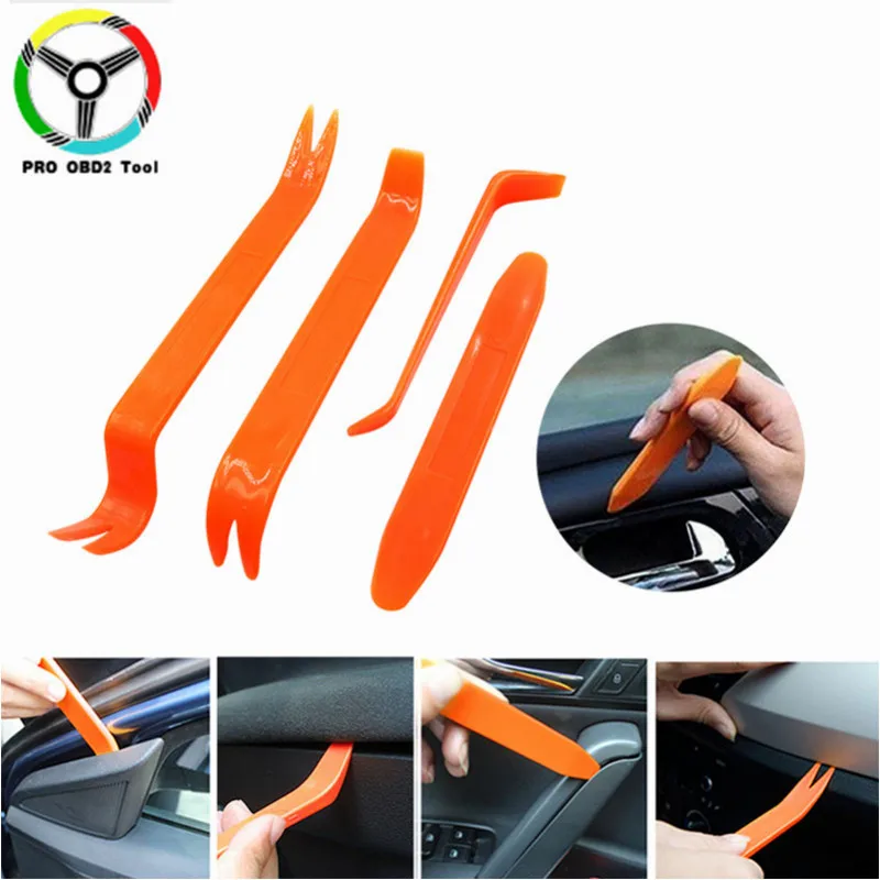 

4Pcs/lots Auto Car Radio Panel Door Clip Panel Trim Dash Audio Removal Kit Repair Hand Cockpit Pry Tool Accessories